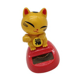 Maxbell Solar Powered Lucky Cat Dancing Ornament Flip Flap Toy Home Decor Golden