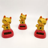 Maxbell Solar Powered Lucky Cat Dancing Ornament Flip Flap Toy Home Decor Golden