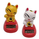 Maxbell Solar Powered Lucky Cat Dancing Ornament Flip Flap Toy Home Decor Golden