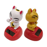 Maxbell Solar Powered Lucky Cat Dancing Ornament Flip Flap Toy Home Decor Golden