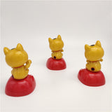 Maxbell Solar Powered Lucky Cat Dancing Ornament Flip Flap Toy Home Decor Golden