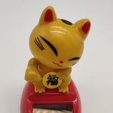 Maxbell Solar Powered Lucky Cat Dancing Ornament Flip Flap Toy Home Decor Golden