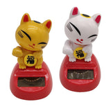 Maxbell Solar Powered Lucky Cat Dancing Ornament Flip Flap Toy Home Decor Golden