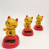 Maxbell Solar Powered Lucky Cat Dancing Ornament Flip Flap Toy Home Decor Golden