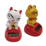 Maxbell Solar Powered Lucky Cat Dancing Ornament Flip Flap Toy Home Decor Golden