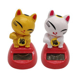Maxbell Solar Powered Lucky Cat Dancing Ornament Flip Flap Toy Home Decor Golden