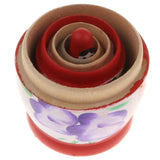 Maxbell 5PCS Russian Nesting Doll Babushka Matryoshka Dolls Hand Painted Red