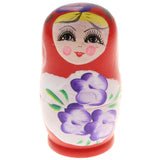 Maxbell 5PCS Russian Nesting Doll Babushka Matryoshka Dolls Hand Painted Red