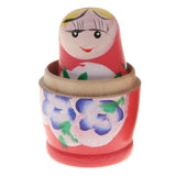 Maxbell 5PCS Russian Nesting Doll Babushka Matryoshka Dolls Hand Painted Pink
