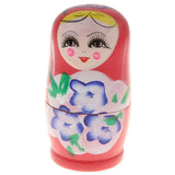 Maxbell 5PCS Russian Nesting Doll Babushka Matryoshka Dolls Hand Painted Pink