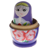 Maxbell 5PCS Russian Nesting Doll Babushka Matryoshka Dolls Hand Painted Purple
