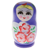 Maxbell 5PCS Russian Nesting Doll Babushka Matryoshka Dolls Hand Painted Purple