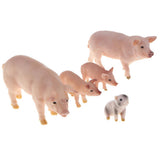 Maxbell Plastic Piggy Model Figurine Action Figure Kids Toy Gift Ornament Set of 5