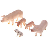 Maxbell Plastic Piggy Model Figurine Action Figure Kids Toy Gift Ornament Set of 5