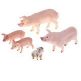 Maxbell Plastic Piggy Model Figurine Action Figure Kids Toy Gift Ornament Set of 5