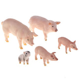 Maxbell Plastic Piggy Model Figurine Action Figure Kids Toy Gift Ornament Set of 5