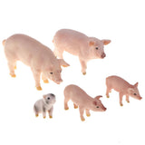 Maxbell Plastic Piggy Model Figurine Action Figure Kids Toy Gift Ornament Set of 5