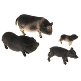 Maxbell Plastic Piggy Model Figurine Action Figure Kids Toy Gift Ornament Set of 4