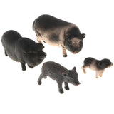 Maxbell Plastic Piggy Model Figurine Action Figure Kids Toy Gift Ornament Set of 4