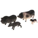Maxbell Plastic Piggy Model Figurine Action Figure Kids Toy Gift Ornament Set of 4