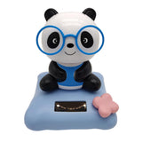 Maxbell Solar Powered Dancing Toy Cute Bobblehead Panda Sun Dancer Blue