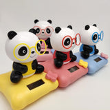 Maxbell Solar Powered Dancing Toy Cute Bobblehead Panda Sun Dancer Red