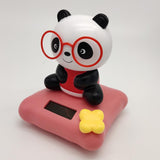 Maxbell Solar Powered Dancing Toy Cute Bobblehead Panda Sun Dancer Red