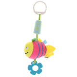 Maxbell Soft Plush Animal Hanging Rattle Bell for Baby Crib Stroller Pink Fish