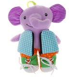 Maxbell Soft Plush Stuffed Animal Dolls Dress Up Learning Practice Kids Toy Elephant