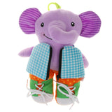 Maxbell Soft Plush Stuffed Animal Dolls Dress Up Learning Practice Kids Toy Elephant