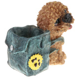 Maxbell Resin Dog Pen Pot Pencil Brush Holder Desk Organizer Home Desk Decoration B