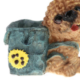 Maxbell Resin Dog Pen Pot Pencil Brush Holder Desk Organizer Home Desk Decoration B