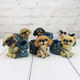 Maxbell Resin Dog Pen Pot Pencil Brush Holder Desk Organizer Home Desk Decoration B