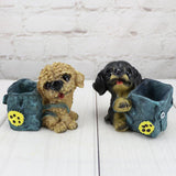 Maxbell Resin Dog Pen Pot Pencil Brush Holder Desk Organizer Home Desk Decoration B