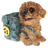 Maxbell Resin Dog Pen Pot Pencil Brush Holder Desk Organizer Home Desk Decoration B