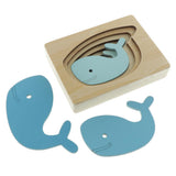 Maxbell 5-Layer Wooden Puzzle Early Educational Toy for Baby Toddler Blue Whale