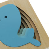 Maxbell 5-Layer Wooden Puzzle Early Educational Toy for Baby Toddler Blue Whale