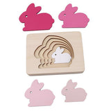 Maxbell 5-Layer Wooden Puzzle Early Educational Toy for Baby Toddler Rabbit
