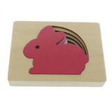 Maxbell 5-Layer Wooden Puzzle Early Educational Toy for Baby Toddler Rabbit