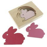 Maxbell 5-Layer Wooden Puzzle Early Educational Toy for Baby Toddler Rabbit