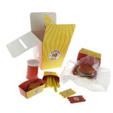 Maxbell Wooden Burger Fries Deluxe Dinner Set Kitchen Pretend Food Toy for Toddlers