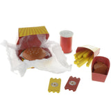 Maxbell Wooden Burger Fries Deluxe Dinner Set Kitchen Pretend Food Toy for Toddlers