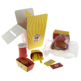 Maxbell Wooden Burger Fries Deluxe Dinner Set Kitchen Pretend Food Toy for Toddlers