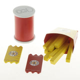 Maxbell Wooden Burger Fries Deluxe Dinner Set Kitchen Pretend Food Toy for Toddlers