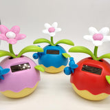 Maxbell Solar Powered Apple Flower Dancing Doll Flip Flap Kids Toy Home Decor Red