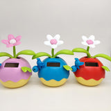 Maxbell Solar Powered Apple Flower Dancing Doll Flip Flap Kids Toy Home Decor Red