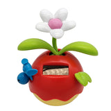 Maxbell Solar Powered Apple Flower Dancing Doll Flip Flap Kids Toy Home Decor Red