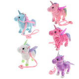 Maxbell Plush Stuffed Unicorn Animal Musical Horse Toy Electric Walking Horse Pink