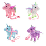 Maxbell Plush Stuffed Unicorn Animal Musical Horse Toy Electric Walking Horse Pink