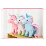 Maxbell Plush Stuffed Unicorn Animal Musical Horse Toy Electric Walking Horse Pink